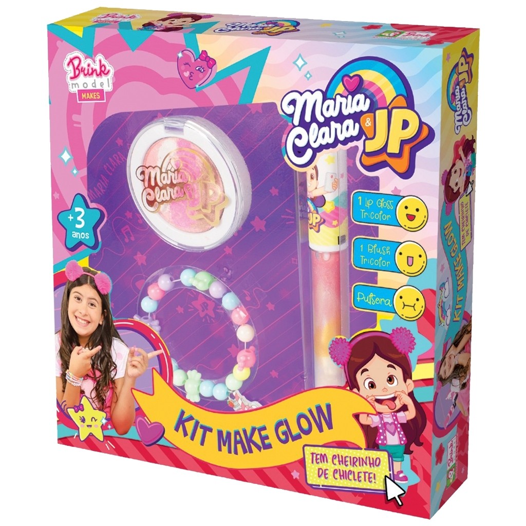 Kit Maquiagem Infantil Maria Clara E Jp Youtuber Make Glow Com Pulseira ...