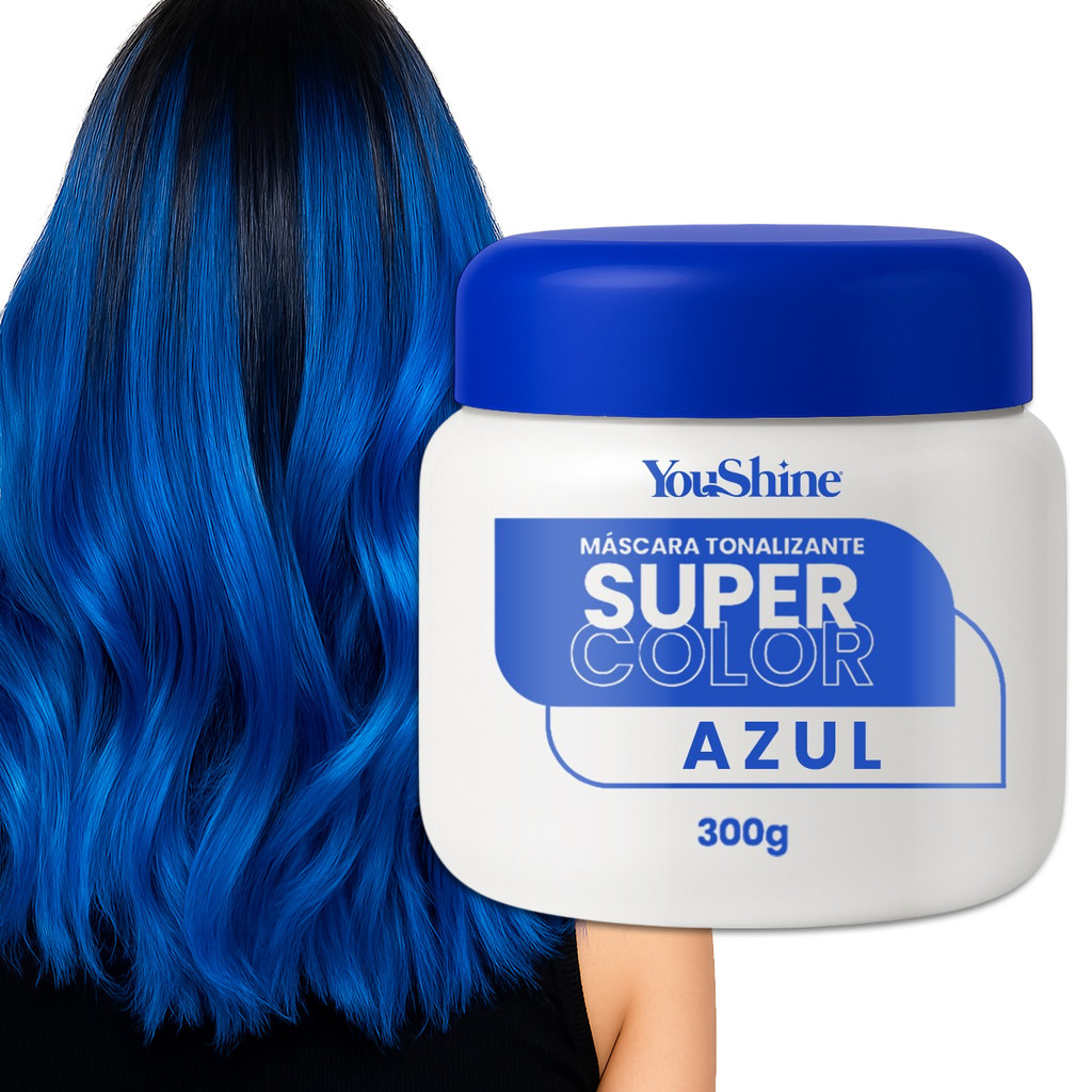 Tonalizante Azul Blue Mecha Fácil Super Color YouShine 300g Efeito ...