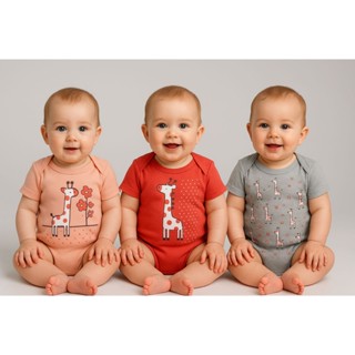 Kit 3 Body Bebe 100% Algodão Suedine Petutuinha TECIDO COM TOQUE MACIO E ÚNICO em Oferta na Shopee