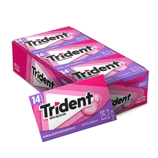 Chiclete Trident Tutti-Frutti Sem Açúcar 25,2g - Caixa com 12 Unidades em Oferta na Shopee