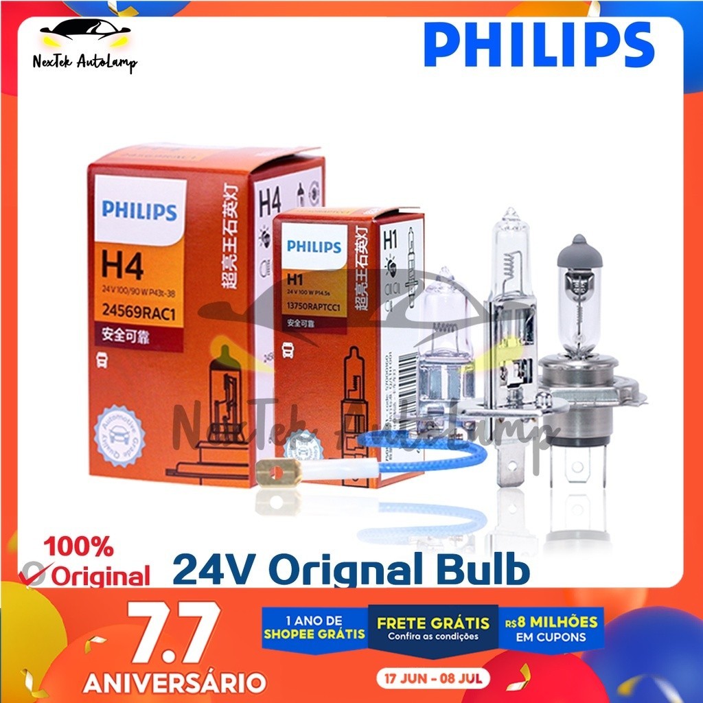 Philips Original Bulb H1 H3 H4 H7 High Wattage 100W 90W Vision Car Auto ...