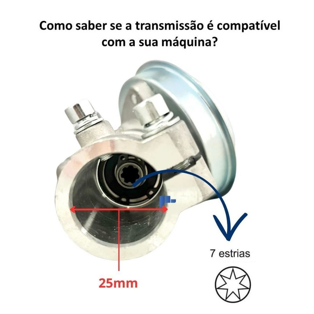 Transmissão Ponteira 25x7d Compatível Roçadeira Nakashi Tu26