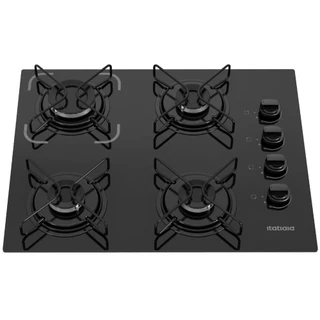 Fogão Cooktop a Gás Itatiaia Essencial 4 Bocas Vidro Temperado Acendimento Automático Bivolt