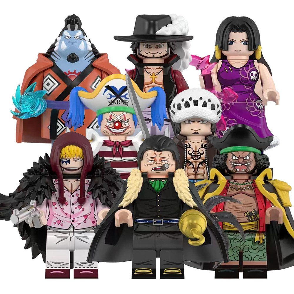 Anime Piece Crocodilo Hancock Donquixote Jinbe Dracule Mihawk Buggy Collection Mini Blocos De Construção Figura Brinquedos Presente Para Crianças