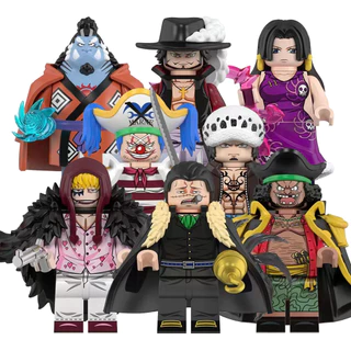 Anime Piece Crocodilo Hancock Donquixote Jinbe Dracule Mihawk Buggy Collection Mini Blocos De Construção Figura Brinquedos Presente Para Crianças