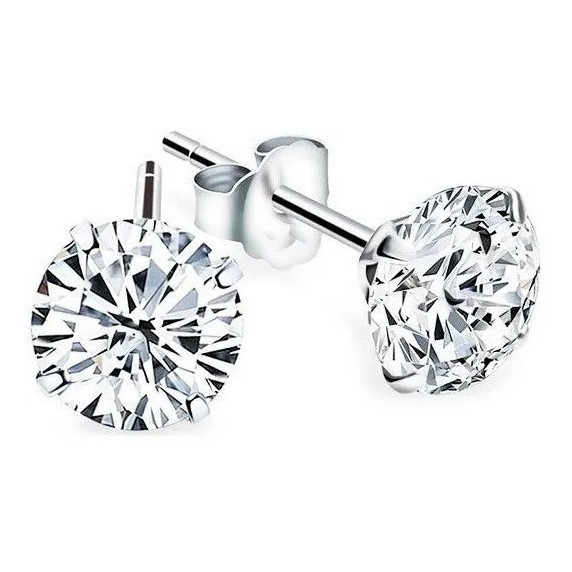 Brinco Masculino Prata De Lei 925 Pedras Zircônias 12mm