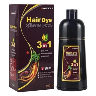 MEIDU shampoo Tintura Para Cabelos Instantâneos Femininos Cinza Homens-3 Em 1 500ml