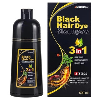 Ivnil Meidu Shampoo Tintura Para Cabelos Pretos 3 Em 1 Mulheres E Homens Cobertura 100 % Cinza