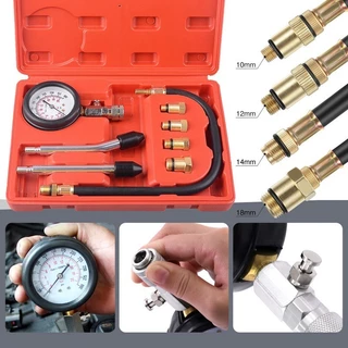 Teste Medidor de Compressão de Cilindro para Carro e Moto Linha Leve 4 Adaptadores