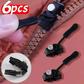 6Pcs Cabeça Do Zíper Destacável Em Nylon-Puxe O Fixo Durável-Fácil Instalação-Deslizante Sem Ferramentas-Kit De Substituição Universal De Reparo DIY
