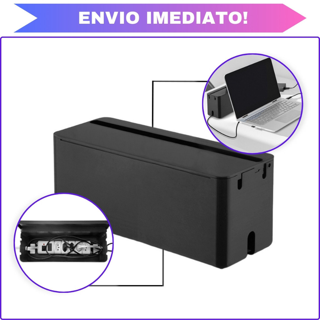 Caixa Para Proteger E Organizar Tomadas Fios Cabos Fontes 30cm