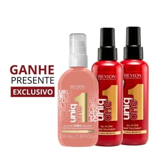Kit Revlon 2 Uniq One All In One Leave In 150ml + Revlon Uniq One All In One Curls Treatment 230ml + Brinde Exclusivo