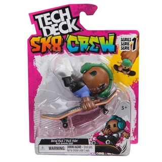 Skate com Boneco SK8 CREW (Fone Verde) 96mm - Tech Deck