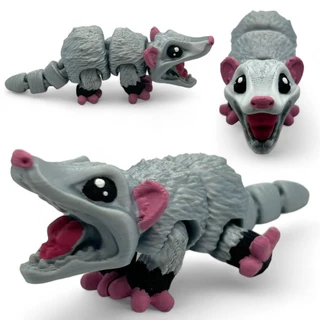 Mini Gambá Articulado Brinquedo Simulação Animais Fidget Toy Sensorial Autismo TDAH Estress Calmante