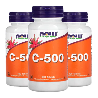 Kit 3x Vitamina C 500mg com Rosa Mosqueta Now Foods 100tab /Made in Usa