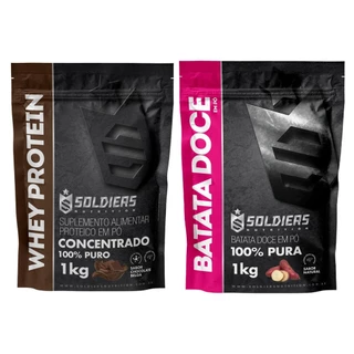Kit: Whey Protein Concentrado 1kg + Batata Doce Desidratada Em Pó 1kg Soldiers Nutrition Proteína Muscular