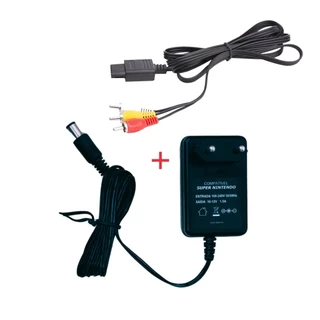 Fonte Automática e Cabo de Áudio e Video (AV) Compatíveis com Super Nintendo Snes