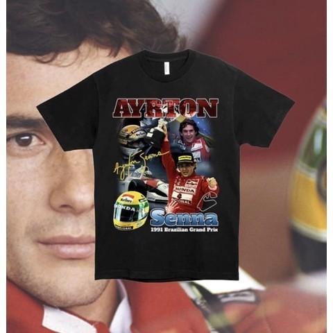 2024 Camisa/Camiseta Airton Senna Vermelha Fórmula 1 Esporte Corrida Algodão Nova