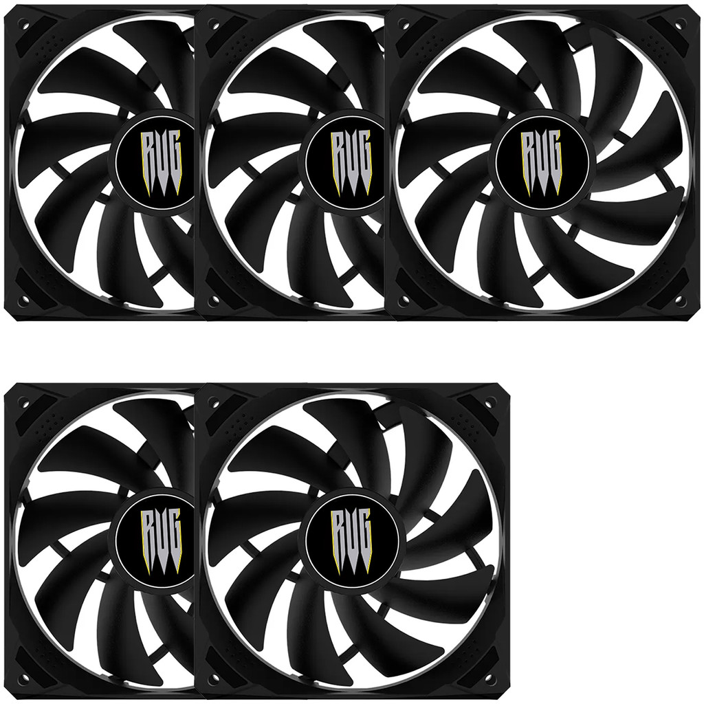 Kit 5 Fan Cooler 120mm Ventoinha Pc Preto Gabinete Silencioso