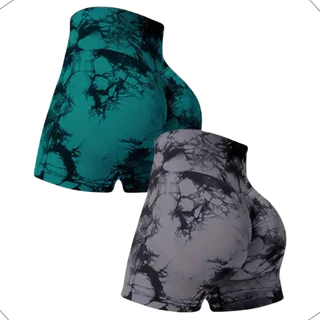 Kit 2 Shorts Tie Dye Empina Bumbum Academia Esportivo Yoga