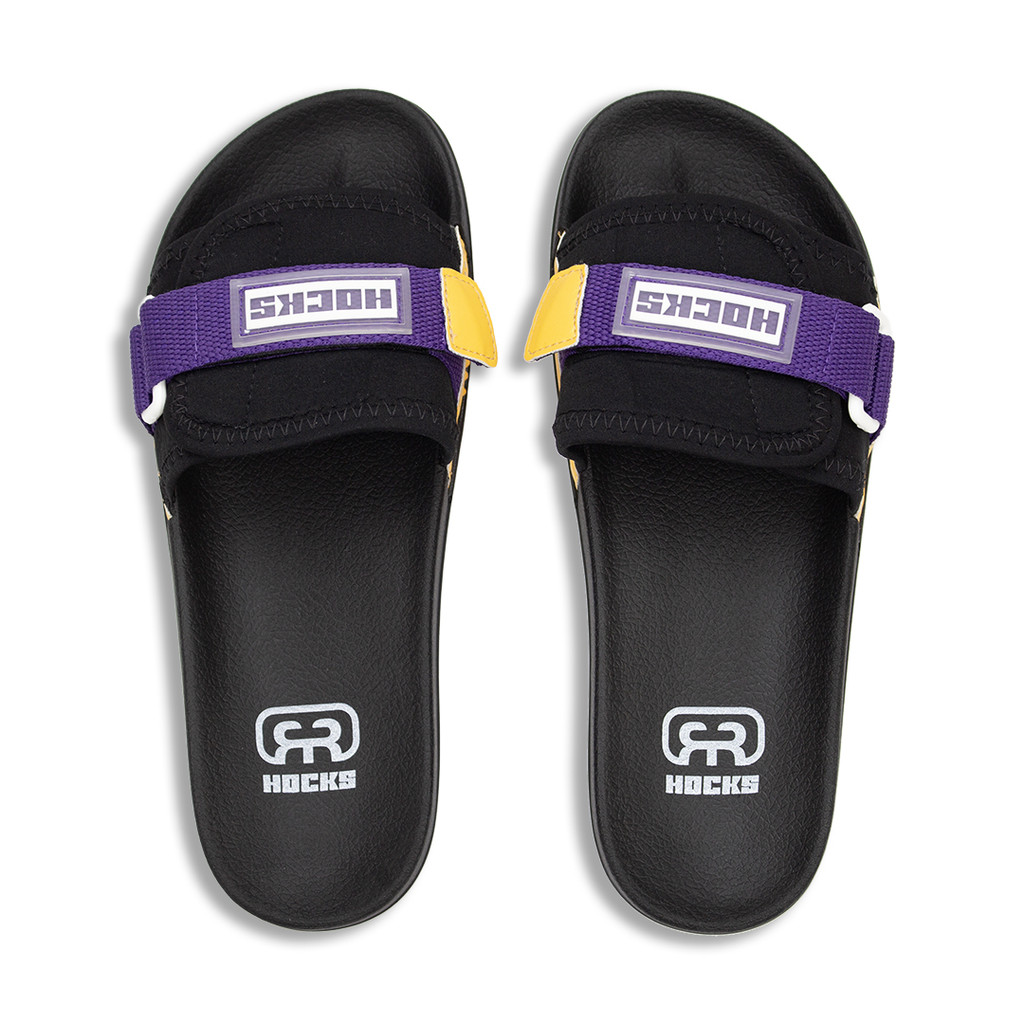 Chinelo Slide Bravo Hocks Roxo Amarelo Elai