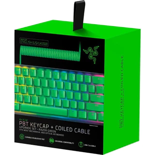 Kit de teclas Razer PBT + Cabo espiral Upgrade Set Green Razer - RC2101490700R3M