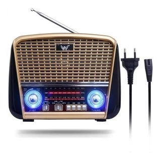 Caixa De Som Quadrada Retrô Vintage Bluetooth Am Fm J-107