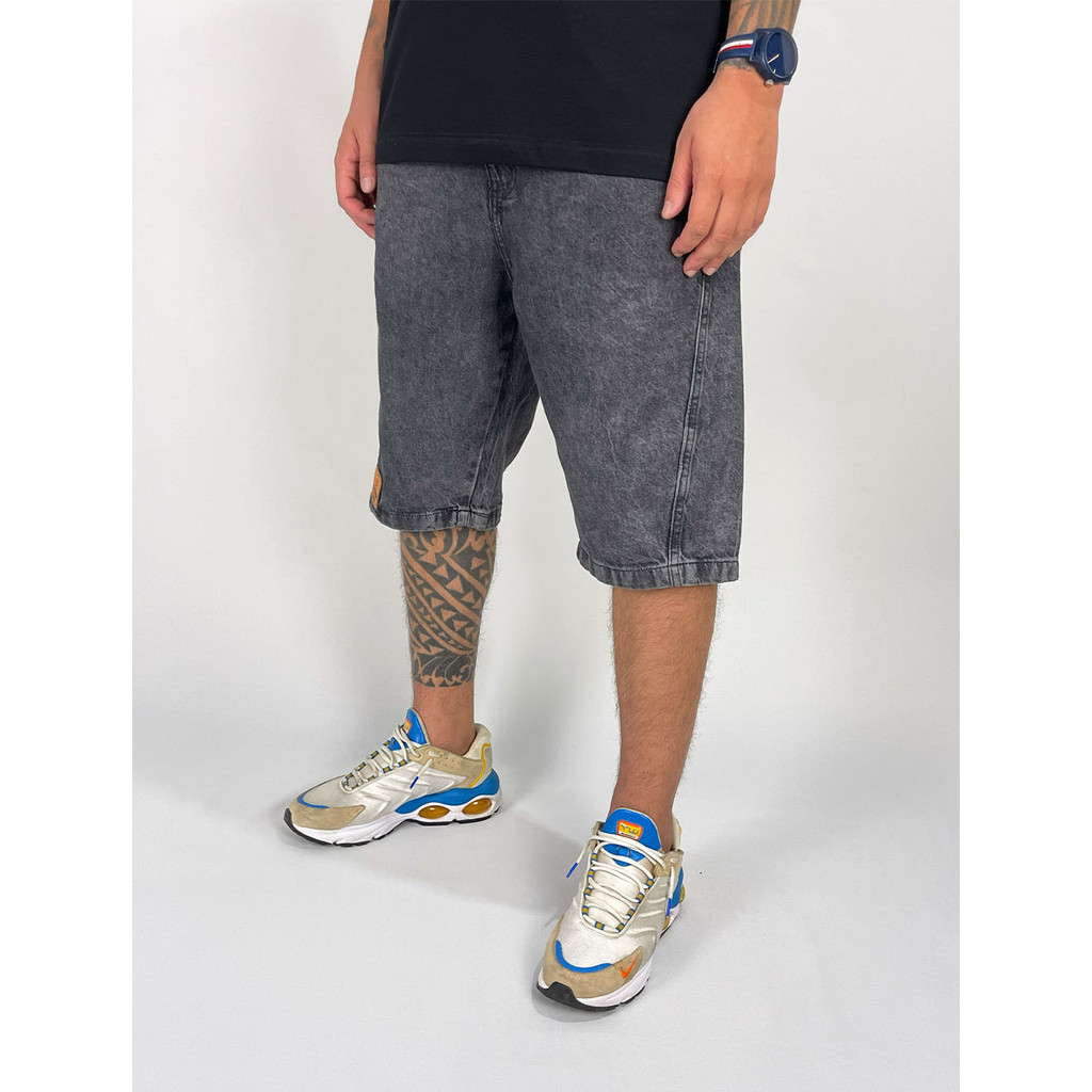 Bermuda Jeans Refén Logo Urban Marmorizada - Cinza Escuro | Shopee Brasil