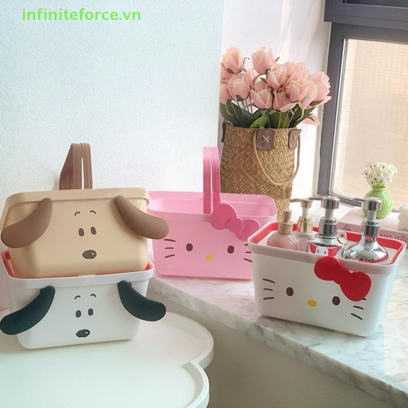 INVN Kawaii Hello Kitty Shower Caddy Basket Sanrio KT Cat Storage Tote ...