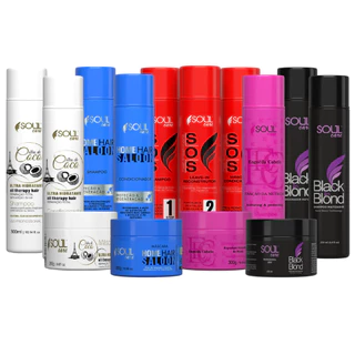 Kit Cronograma Capilar Soul Care 14 Produtos Pós-Química Cabelos Danificados Hidratação Profissional em Oferta na Shopee