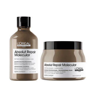 Kit Absolut Repair Molecular Shampoo 300ml e Máscara 500ml - LÓreal em Oferta na Shopee