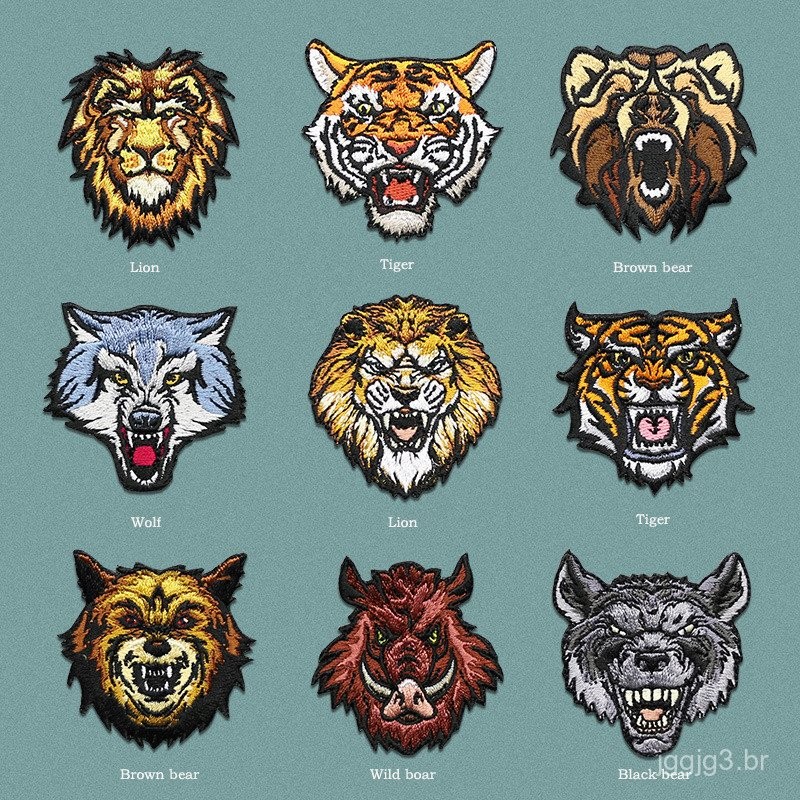Lettera ricamata Fiore testa di tigre Patch Ferro su applique adesivi per maglione in tessuto paillette t-shirt toppa per vesti  15