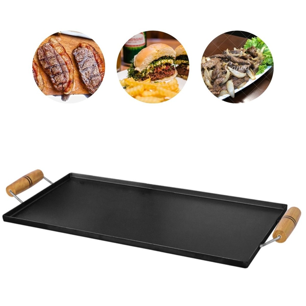 Chapa Bifeteira Chapeira Grill Para Fogão A Gás Lenha 60x30 