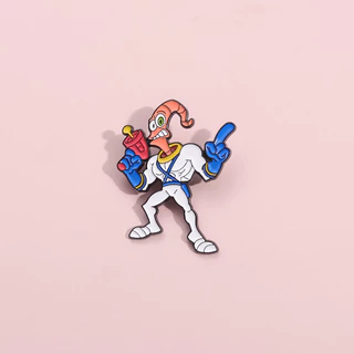 Brochura De Esmalte " Earthworm Warrior Jim " Acessórios De Moda Vestuário Bolsa Escolar Crachá Presente Para Amigos