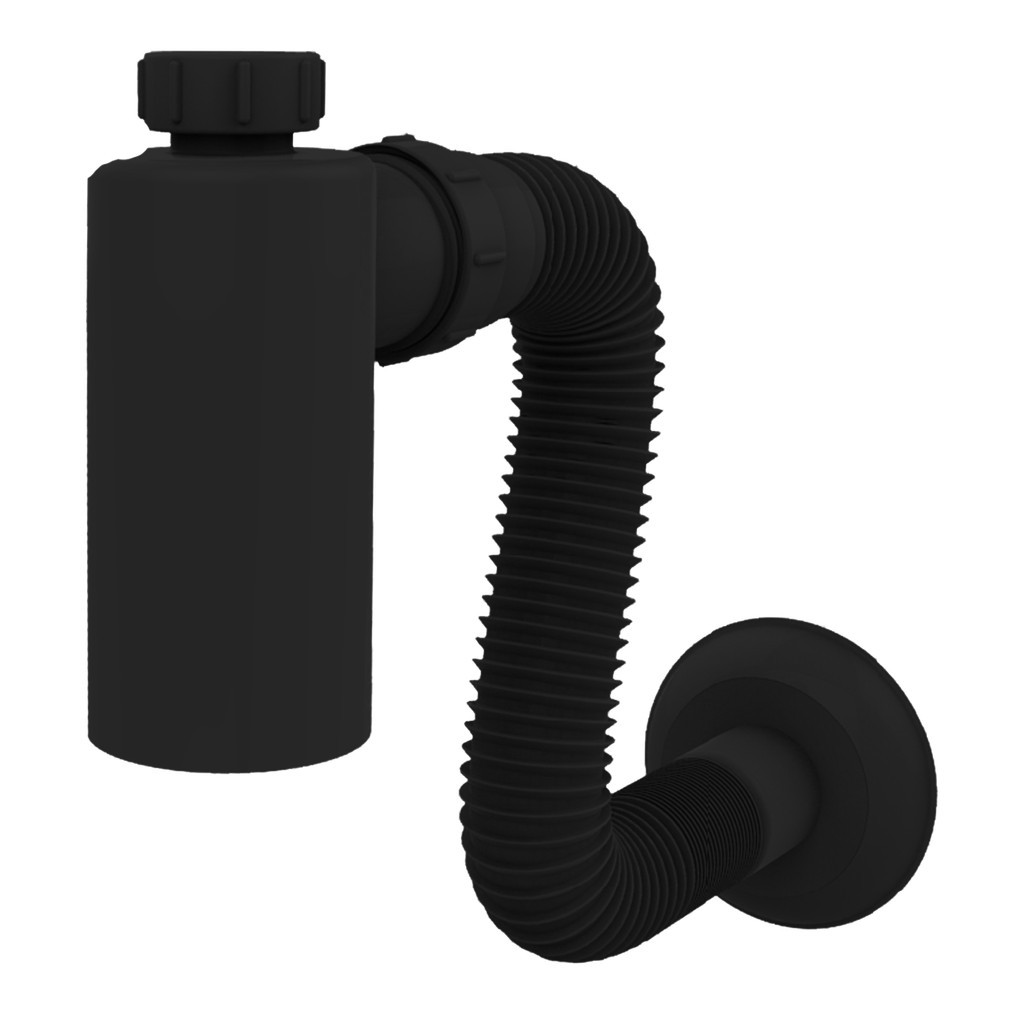 Sifão Sanfonado Copo Universal 55cm Preto 031310-41 - Blukit