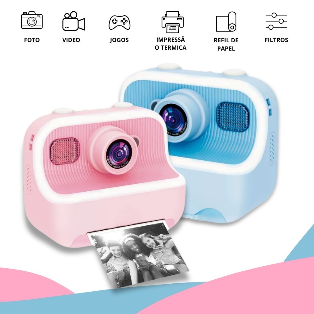 Camera De Impressão Instatânea Fotográfica Digital Full hd Click Zoop Infantil