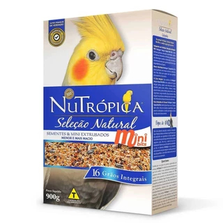 Mix Ração Sementes Nutrópica Seleção Natural Calopsita Mini Bits 900g Grãos Integrais Menor e Macio