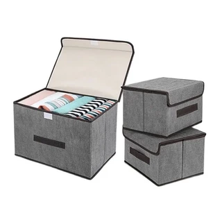 Caixa De Armazenamento De Tecido Não-Dobrável Cinza Suprimentos Domésticos Roupas Íntimas Meia E Organizador Brinquedos Para Crianças Cosméticos