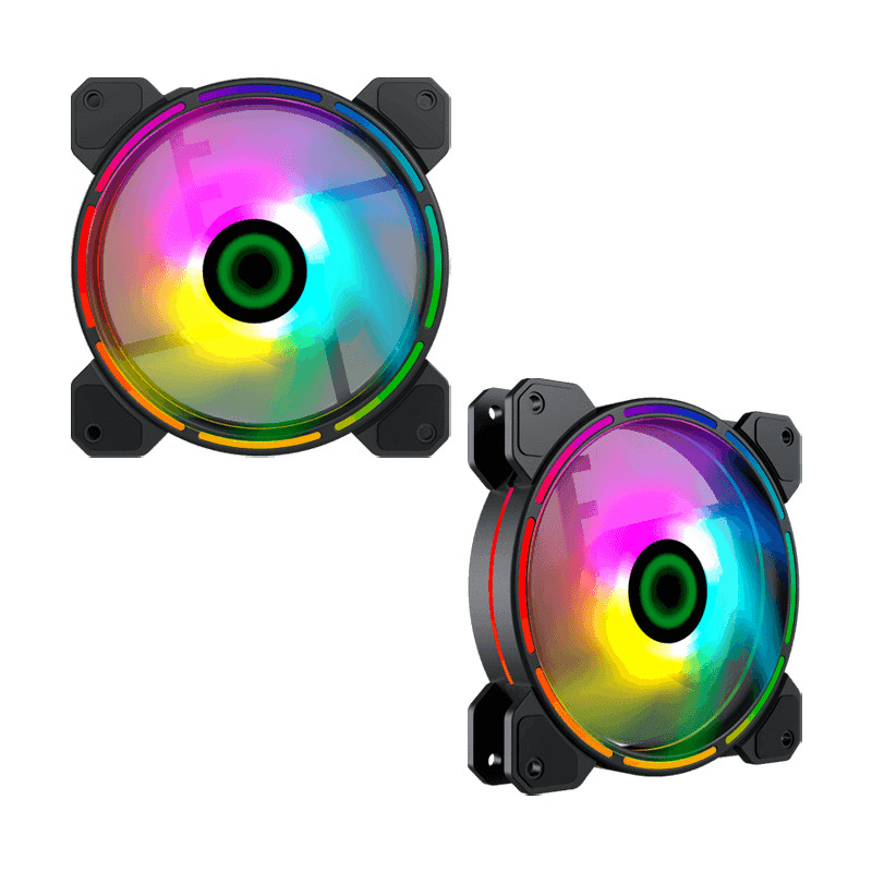 Fan Cooler Argb Fn-12rainbow-d Gamemax 2-fan