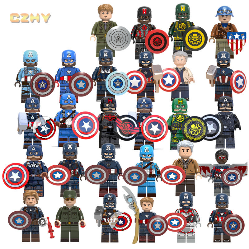 Mini Cap América Brinquedos Figuras De Blocos De Construção Toy Steve Rogers Bloco Educacional Para Crianças