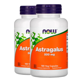Kit 2x Astragalus Raiz 500mg Now Foods 100 Veg Cápsulas Importado/Made in Usa