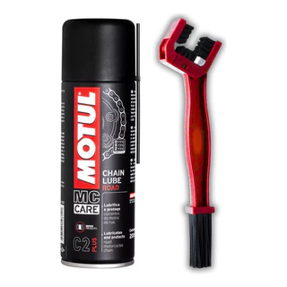 MOTUL MC CARE C2+ PLUS CHAIN LUBE ROAD 200ML + ESCOVA