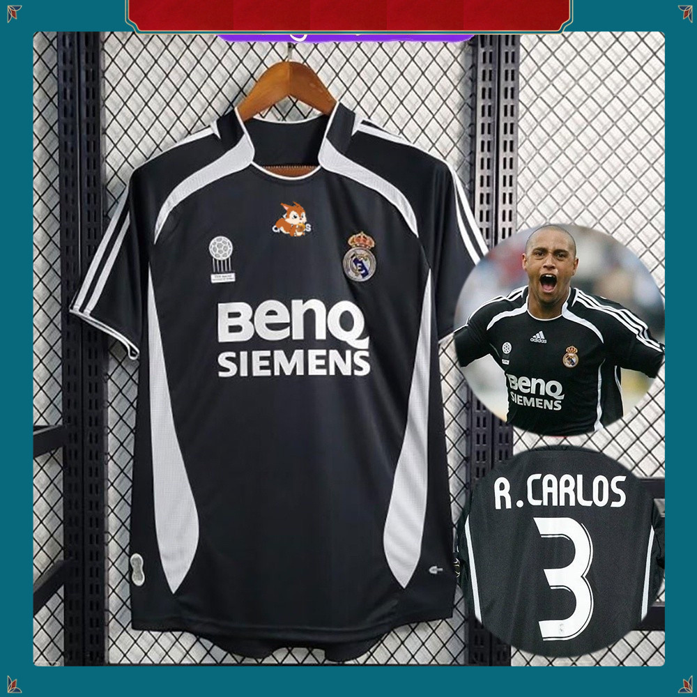R-Madrid Retro 2006-2007 Terceira Camisa Da Equipe Raúl Ronaldo De Futebol 【 Free Freight �