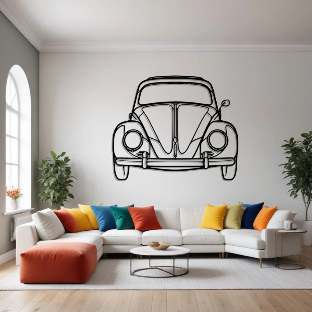 Quadro Decorativo Fusca Mdf Preto Varios modelos Fantásticos Por fusca