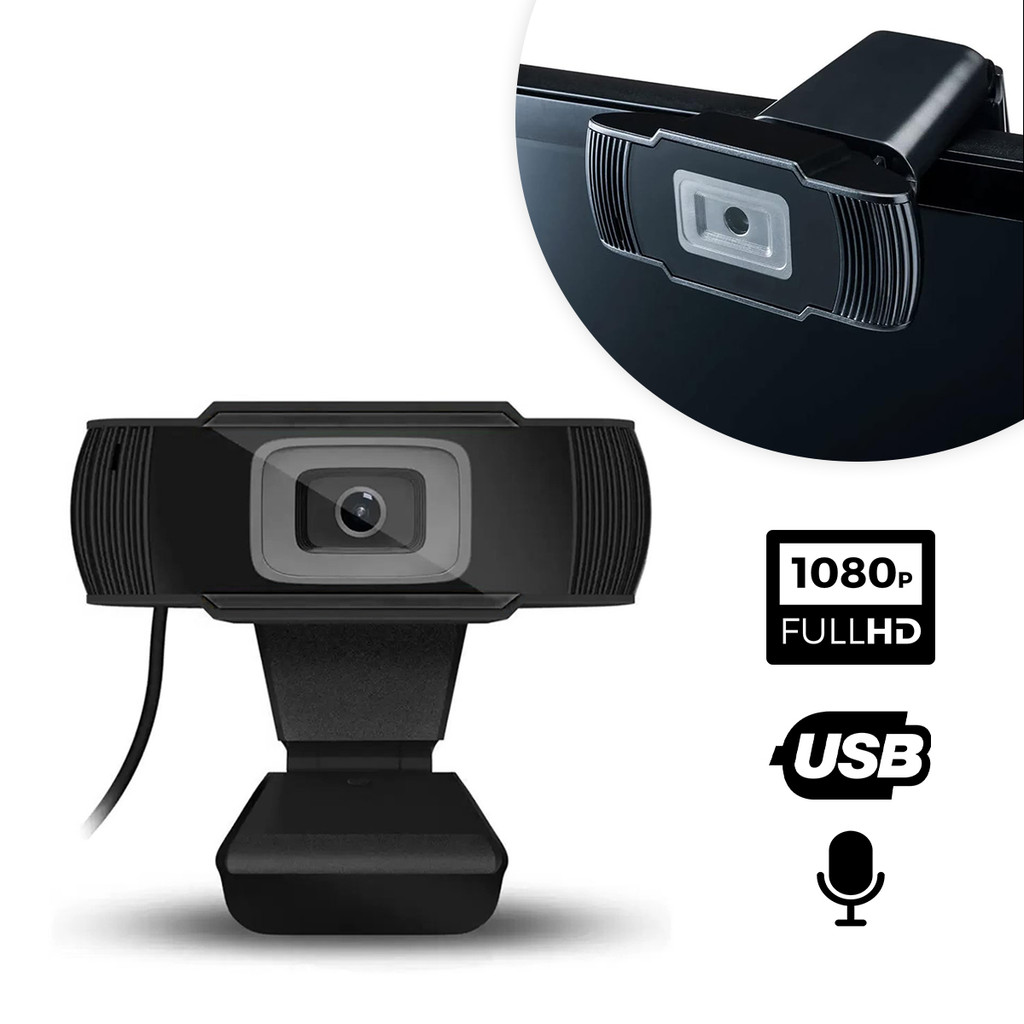Camera Webcam Full HD 1080P USB C/ Microfone Notebook Computador ...