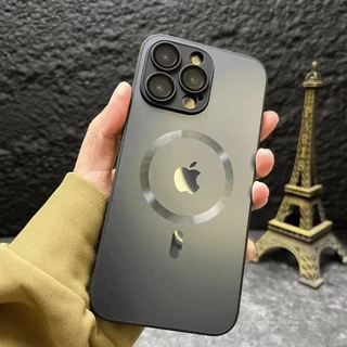 Capa protetora magnética Nano fosca de luxo Adequada para iPhone 16 15 14 13 12 11 Pro Max Capa protetora Original à prova de choque para telefones celulares Adequada para Magsafe