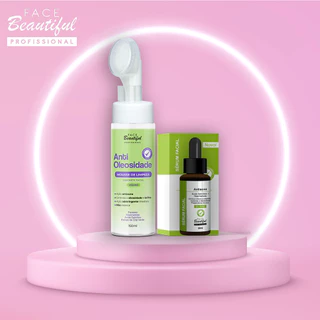 Kit Skin Care Cuidados com a Pele Mousse Facial Antioleosidade Sérum Antiacne Face Beautiful