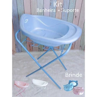 Banheira com Suporte Resistente Compacto Leve Banheira Bebe Infantil Design Anatômico em Oferta na Shopee