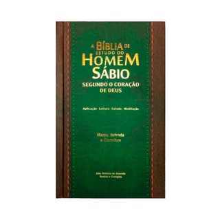 Bíblia do Homem Sábio Segundo o Coração de Deus | RC | Harpa Avivada | Letra Gigante | Bordô Verde