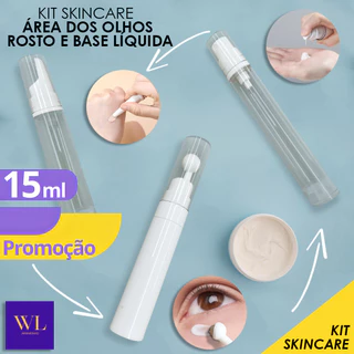 Kit 3 Frascos Recarregáveis – Portáteis/ Pump a Vácuo/ Esfera de Aço/ Para Cremes e Cosméticos - WL em Oferta na Shopee